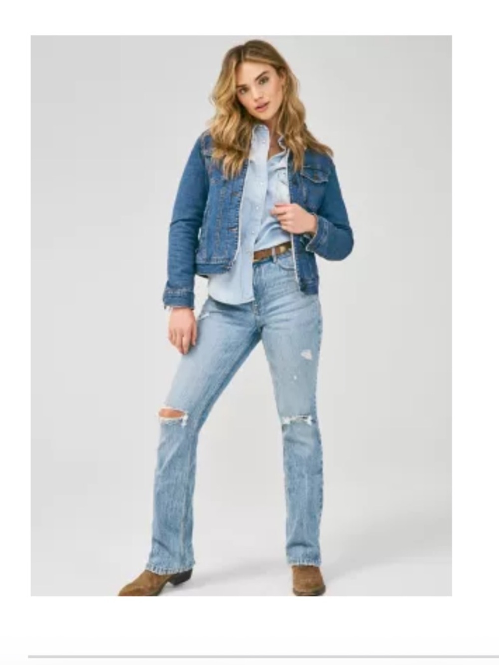 Wrangler High Rise Bold Boot Distressed Jean